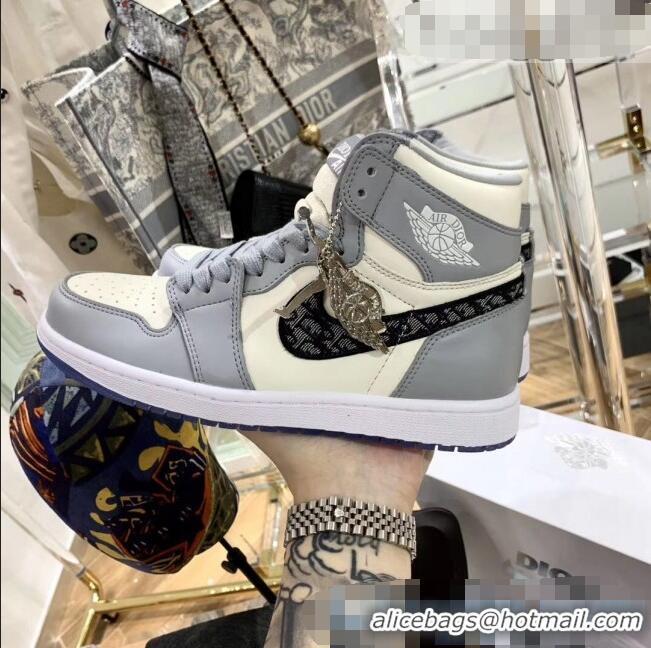 Promotional Nike x Dior Air Jordan High-Top Sneakers CD2268 Grey/White 2020 (For Women and Men)