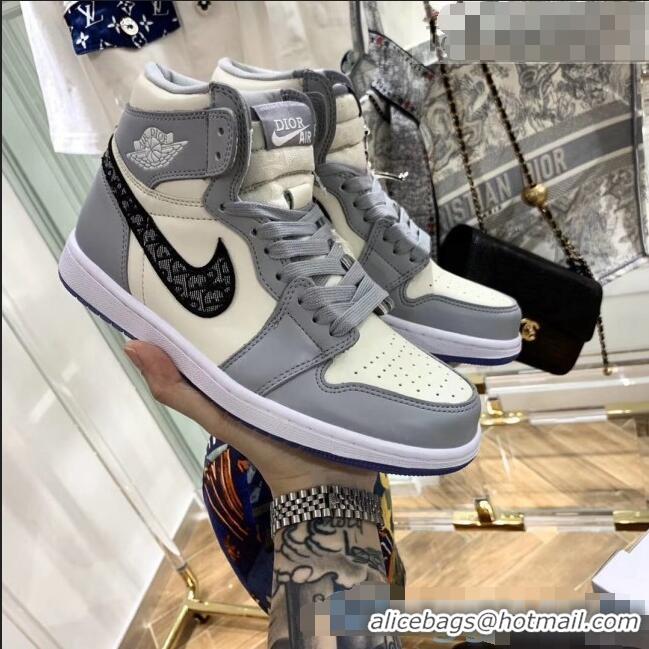 Promotional Nike x Dior Air Jordan High-Top Sneakers CD2268 Grey/White 2020 (For Women and Men)