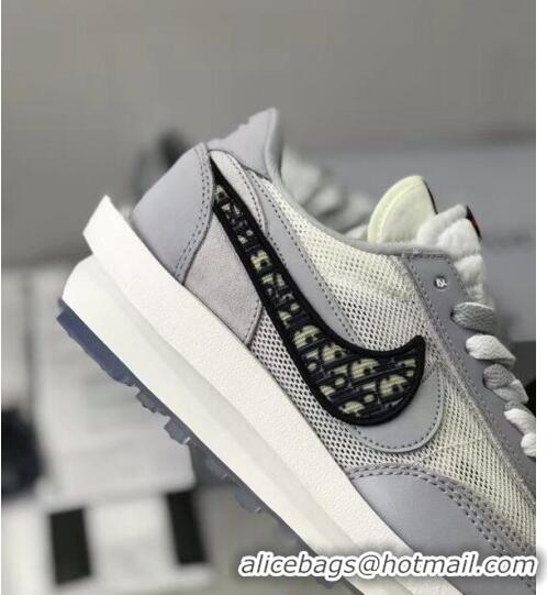 Unique Style Nike x Sacai x Dior Mesh Sneakers CD2271 Grey/White 2020(For Women and Men)