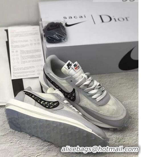 Unique Style Nike x Sacai x Dior Mesh Sneakers CD2271 Grey/White 2020(For Women and Men)