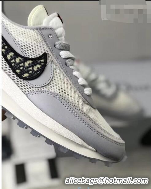 Unique Style Nike x Sacai x Dior Mesh Sneakers CD2271 Grey/White 2020(For Women and Men)