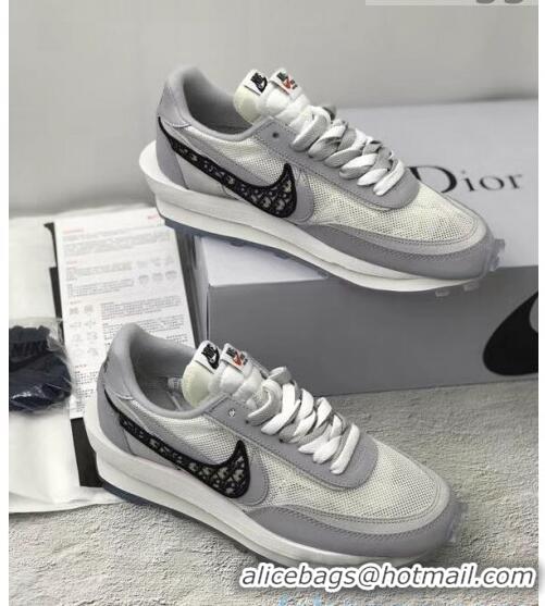 Unique Style Nike x Sacai x Dior Mesh Sneakers CD2271 Grey/White 2020(For Women and Men)