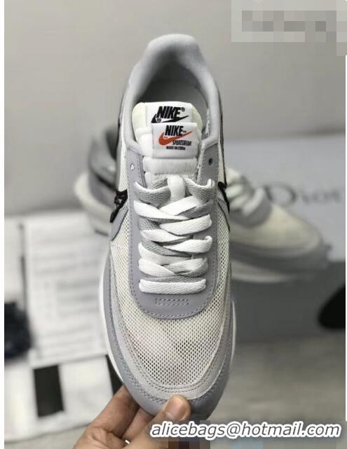 Unique Style Nike x Sacai x Dior Mesh Sneakers CD2271 Grey/White 2020(For Women and Men)