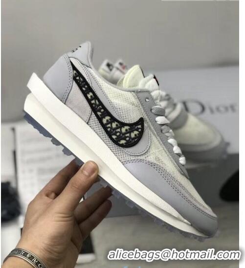 Unique Style Nike x Sacai x Dior Mesh Sneakers CD2271 Grey/White 2020(For Women and Men)