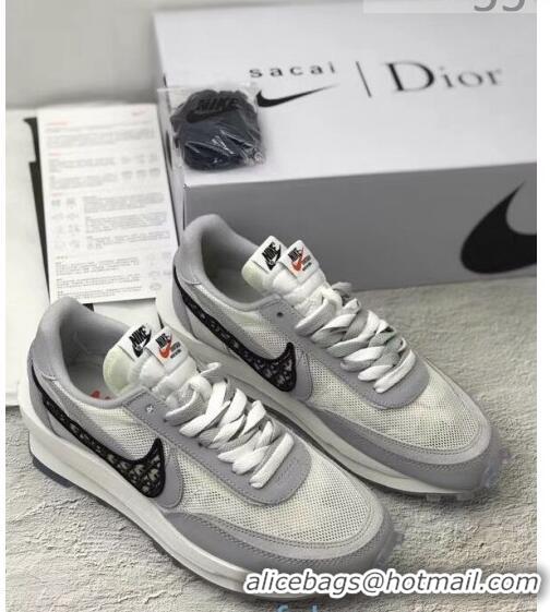 Unique Style Nike x Sacai x Dior Mesh Sneakers CD2271 Grey/White 2020(For Women and Men)