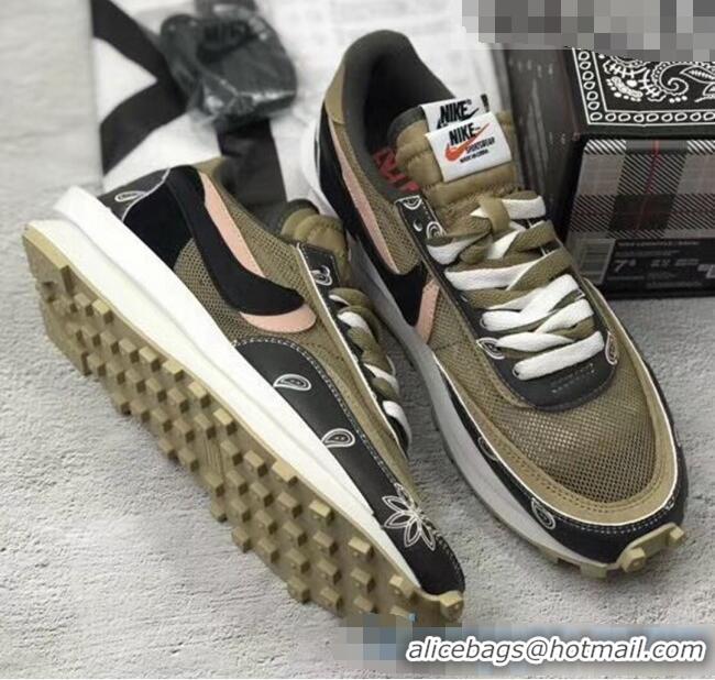 ​Inexpensive Nike x Sacai x Dior Mesh Sneakers CD2271 Army Green 2020(For Women and Men)