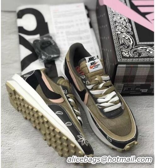 ​Inexpensive Nike x Sacai x Dior Mesh Sneakers CD2271 Army Green 2020(For Women and Men)