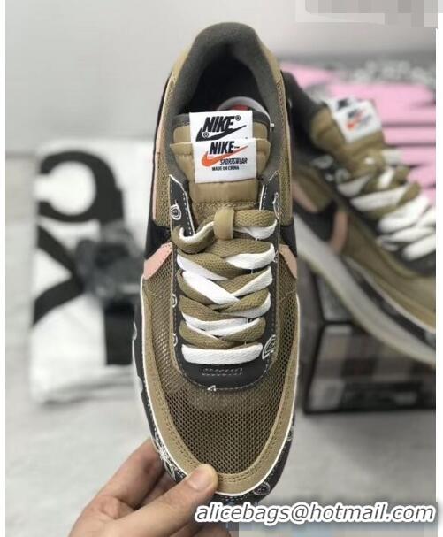 ​Inexpensive Nike x Sacai x Dior Mesh Sneakers CD2271 Army Green 2020(For Women and Men)