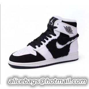 New Fashion Nike WMNS AJ1 High-Top Sneakers in Calfskin and Wool CD1162 White 2020