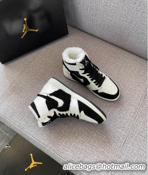 New Fashion Nike WMNS AJ1 High-Top Sneakers in Calfskin and Wool CD1162 White 2020