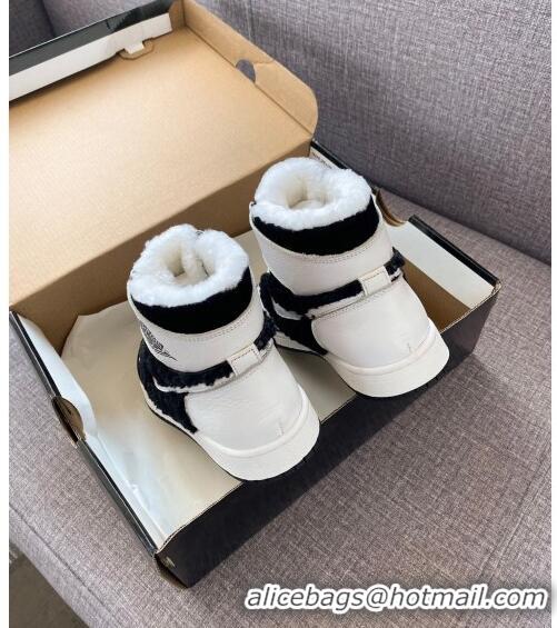 New Fashion Nike WMNS AJ1 High-Top Sneakers in Calfskin and Wool CD1162 White 2020