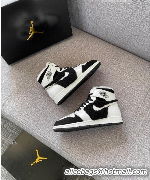 New Fashion Nike WMNS AJ1 High-Top Sneakers in Calfskin and Wool CD1162 White 2020