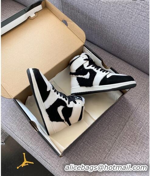 New Fashion Nike WMNS AJ1 High-Top Sneakers in Calfskin and Wool CD1162 White 2020