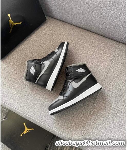 Well Crafted Nike WMNS AJ1 High-Top Sneakers in Calfskin and Wool CD1162 Black 2020