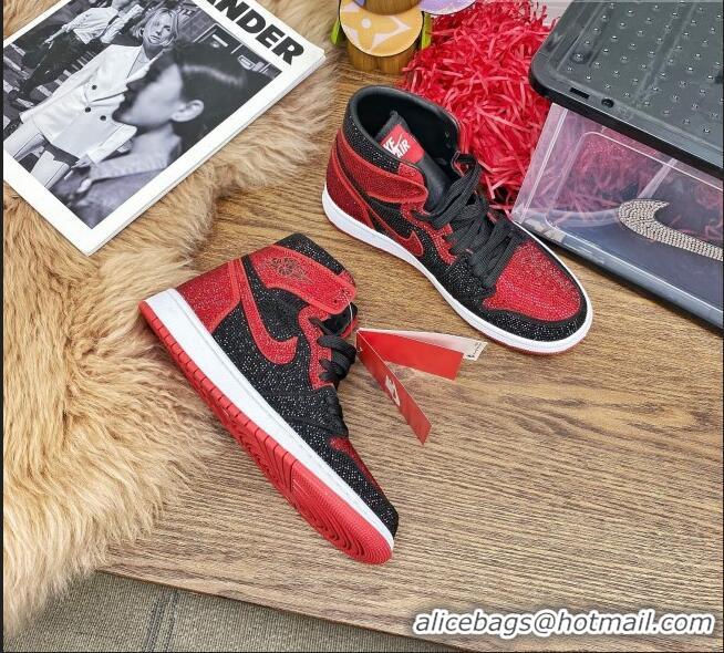 ​Top Quality Nike Air Jordan Crystal Allover High-top Sneakers CD2164 Red/Black 2020(For Women and Men)