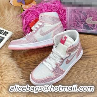 Best Product Nike Air Jordan Crystal Allover High-top Sneakers CD2164 Light Pink 2020(For Women and Men)