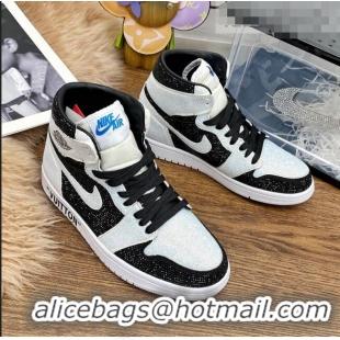 AAAAA Discount Nike Air Jordan Crystal Allover High-top Sneakers CD2164 White/Black 2020(For Women and Men)