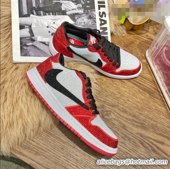 Grade Quality Nike Air Jordan Crystal Allover Low-top Sneakers CD0750 White/Red/Black 2021