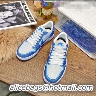 ​Inexpensive Nike Air Jordan Crystal Allover Low-top Sneakers CD0750 White/Blue 2021