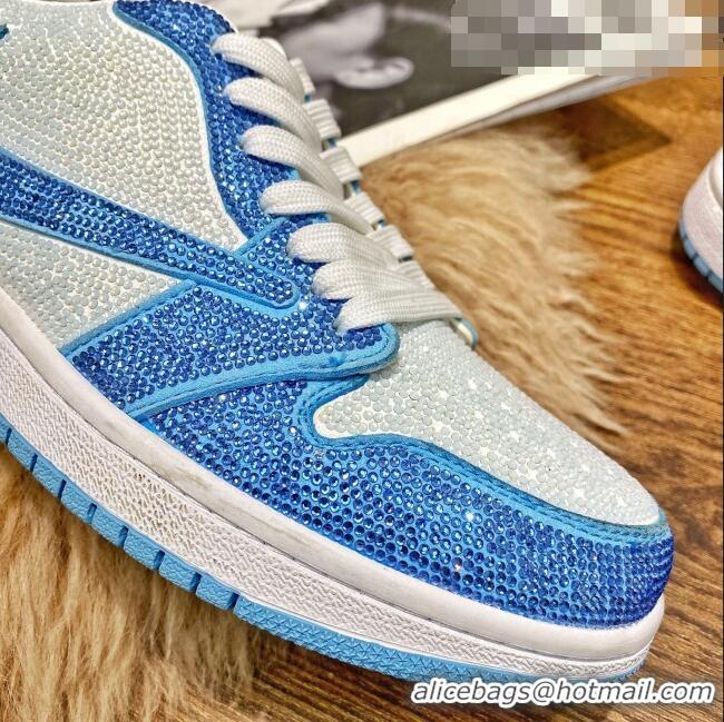 ​Inexpensive Nike Air Jordan Crystal Allover Low-top Sneakers CD0750 White/Blue 2021