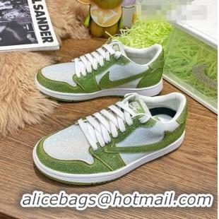 Super Quality Nike Air Jordan Crystal Allover Low-top Sneakers CD0750 White/Green 2021