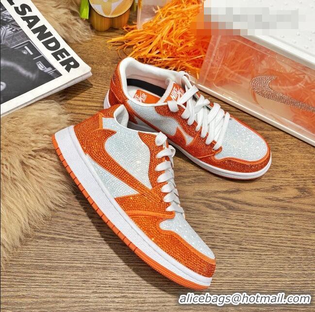 Discount Nike Air Jordan Crystal Allover Low-top Sneakers CD0750 White/Orange 2021