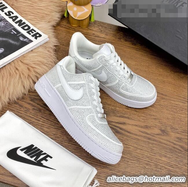 New Fashion Nike Air Jordan AJ1 Crystal Allover Low-top Sneakers CD0750 White 2021