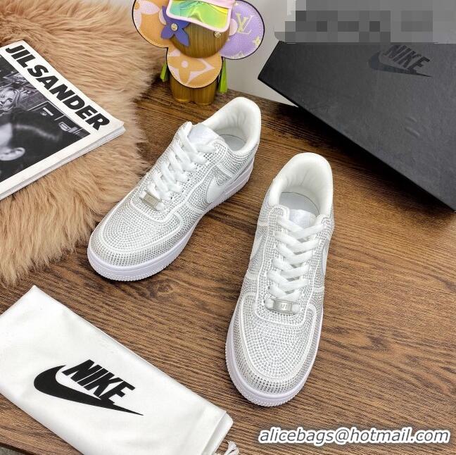 New Fashion Nike Air Jordan AJ1 Crystal Allover Low-top Sneakers CD0750 White 2021