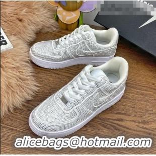 Top Design Nike Air Jordan AJ1 Crystal Allover Low-top Sneakers CD0750 White 2021