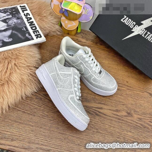 Top Design Nike Air Jordan AJ1 Crystal Allover Low-top Sneakers CD0750 White 2021