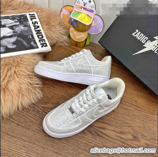 Top Design Nike Air Jordan AJ1 Crystal Allover Low-top Sneakers CD0750 White 2021