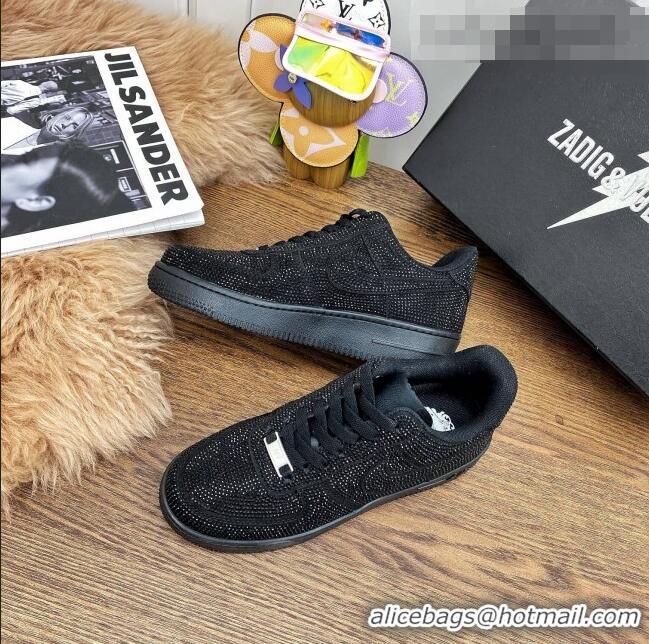 Elegant Discount Nike Air Jordan AJ1 Crystal Allover Low-top Sneakers CD0750 Black 2021