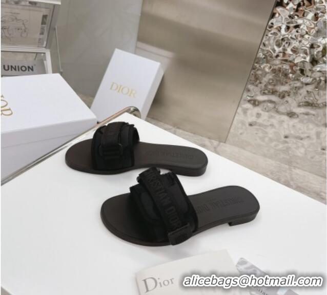 Low Price Dior Dio(r)evolution Flat Slide Sandals 050621 Black