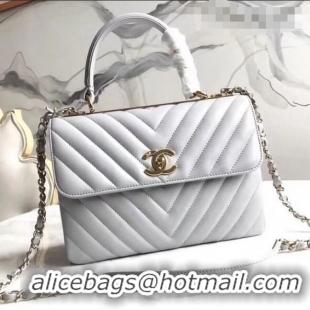 Buy Cheap Chanel Chevron Small Trendy CC Flap Bag With Top Handle A92236