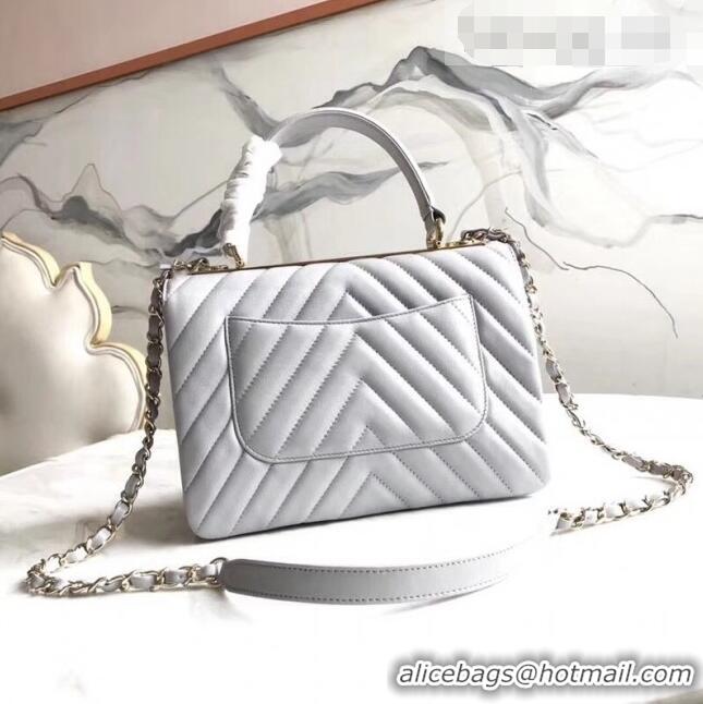 Buy Cheap Chanel Chevron Small Trendy CC Flap Bag With Top Handle A92236