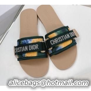 Super Quality Dior Dio(r)evolution Flat Slide Sandals 050621 Green