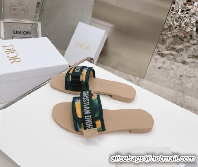 Super Quality Dior Dio(r)evolution Flat Slide Sandals 050621 Green