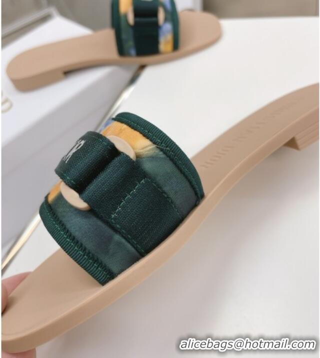 Super Quality Dior Dio(r)evolution Flat Slide Sandals 050621 Green