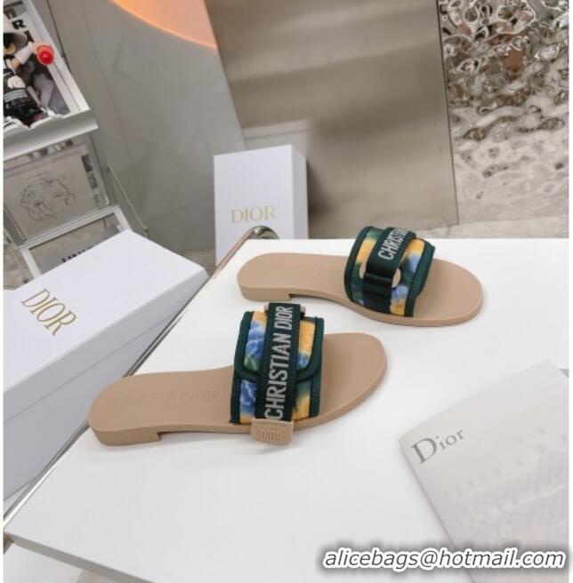 Super Quality Dior Dio(r)evolution Flat Slide Sandals 050621 Green