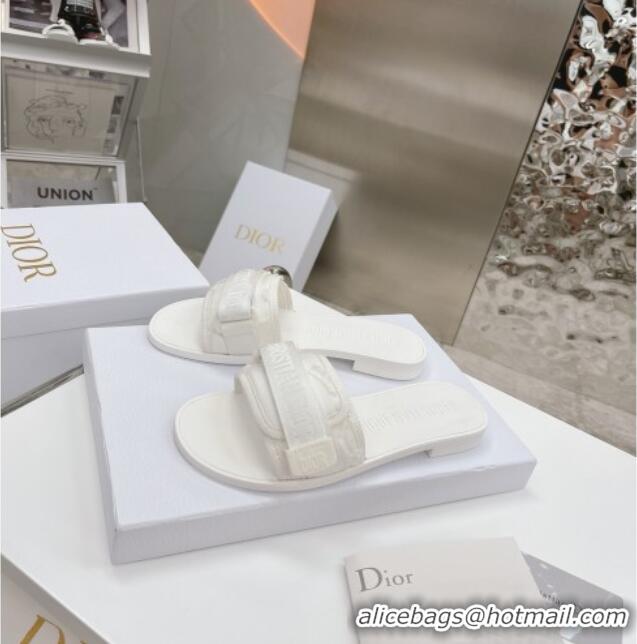 Good Quality Dior Dio(r)evolution Flat Slide Sandals 050629 White