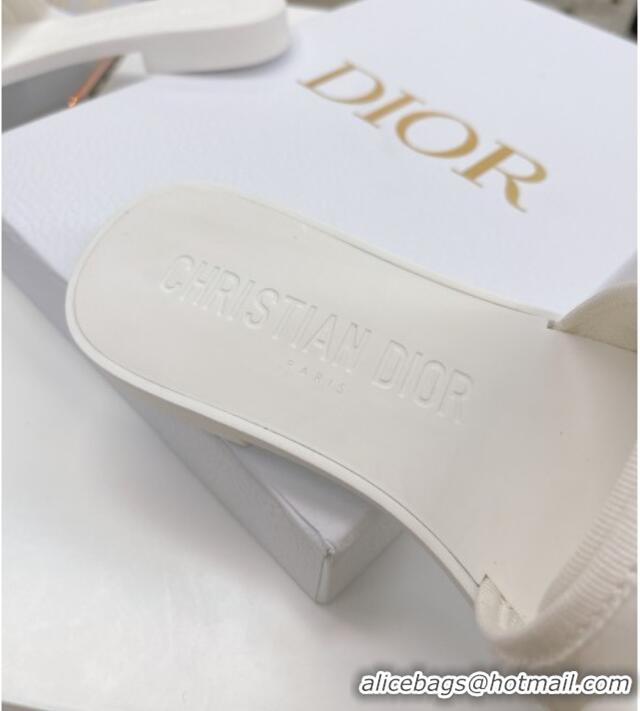 Good Quality Dior Dio(r)evolution Flat Slide Sandals 050629 White