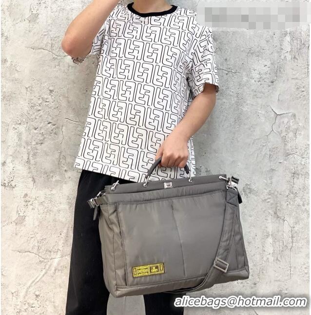 Super Quality Fendi Men's Peekaboo Nylon Large Bag FD0319 Grey 2021