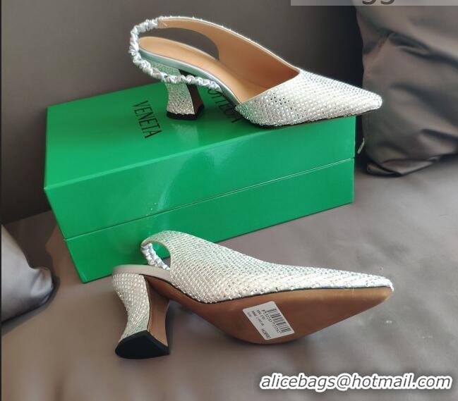 Super Quality Bottega Veneta Almond Metallic Slingback Pumps 050809 Silver 2021