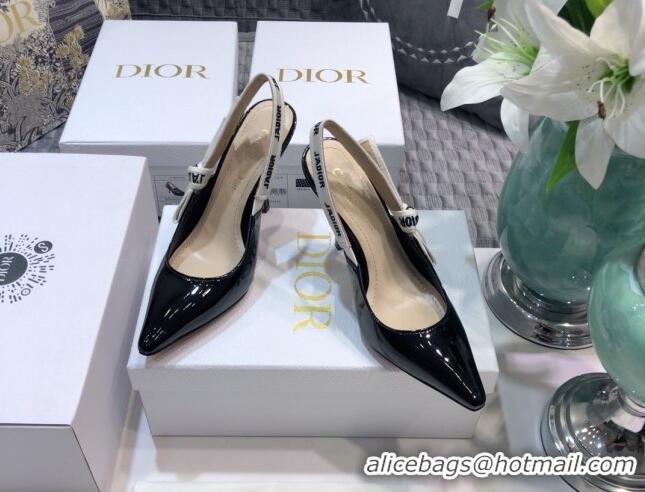 Most Popular Dior J'Adior Slingback Pumps 9.5cm Heel in Patent Calfskin 601906 Black 2021