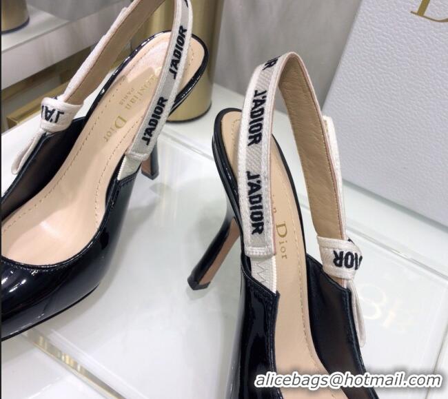 Most Popular Dior J'Adior Slingback Pumps 9.5cm Heel in Patent Calfskin 601906 Black 2021