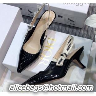 Super Quality Dior J'Adior Slingback Pumps 6.5cm Heel in Patent Calfskin 601907 Black 2021