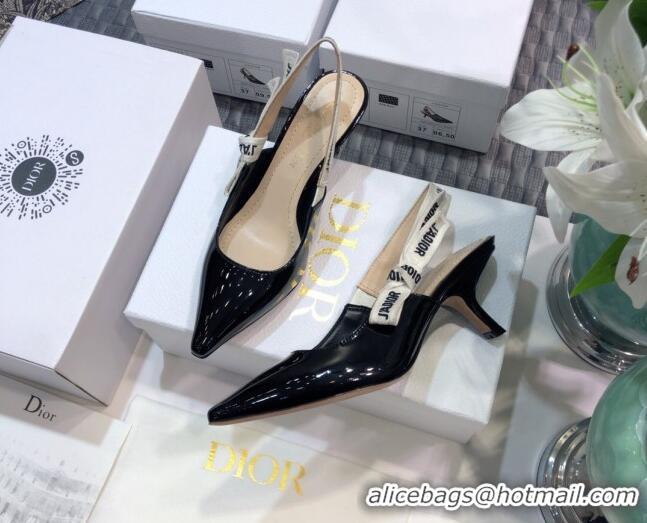 Super Quality Dior J'Adior Slingback Pumps 6.5cm Heel in Patent Calfskin 601907 Black 2021