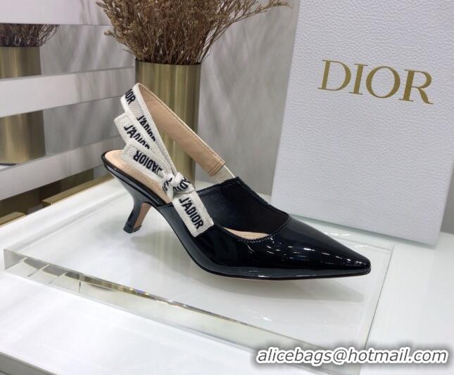 Super Quality Dior J'Adior Slingback Pumps 6.5cm Heel in Patent Calfskin 601907 Black 2021