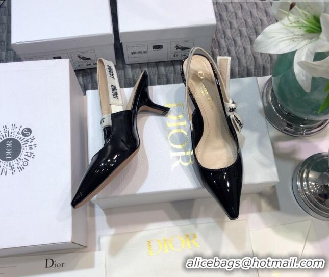 Super Quality Dior J'Adior Slingback Pumps 6.5cm Heel in Patent Calfskin 601907 Black 2021