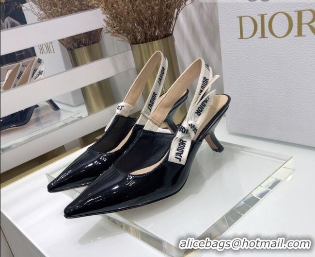 Super Quality Dior J'Adior Slingback Pumps 6.5cm Heel in Patent Calfskin 601907 Black 2021